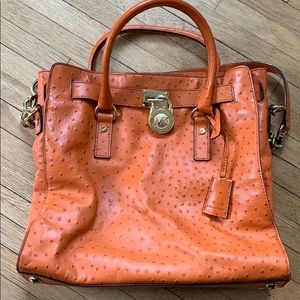 Large ostrich Hamilton Michael Kors tote